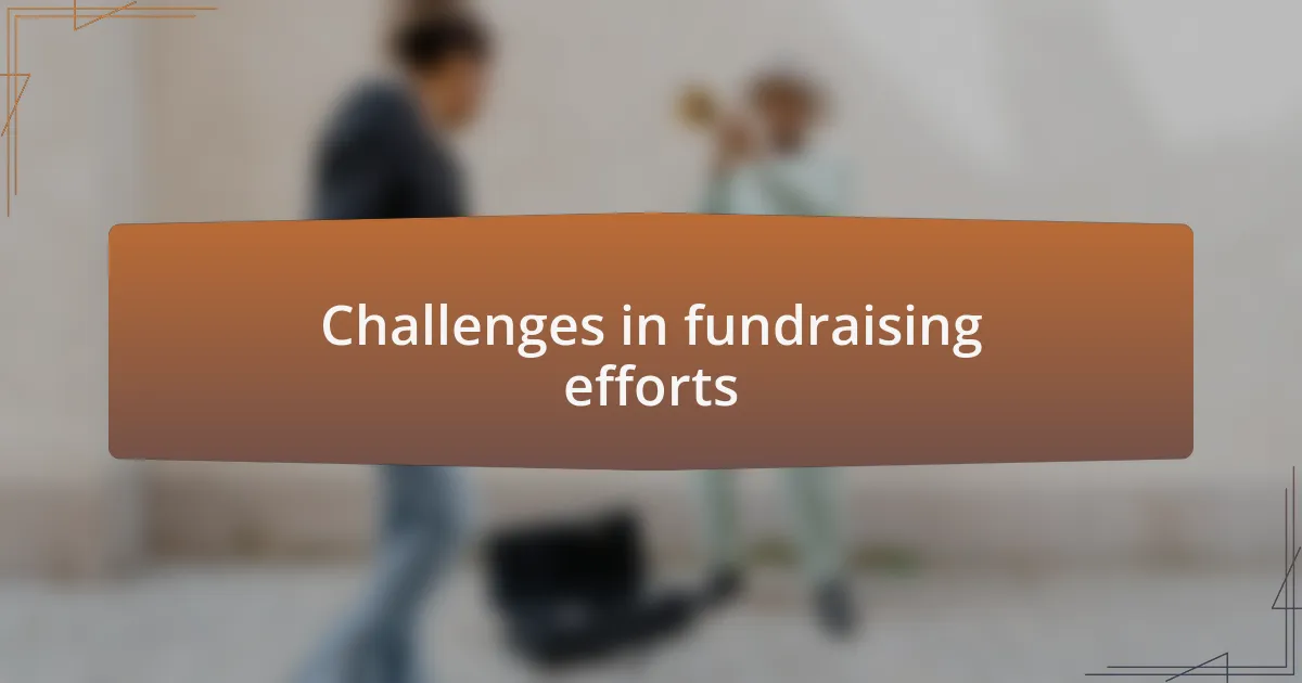Challenges in fundraising efforts