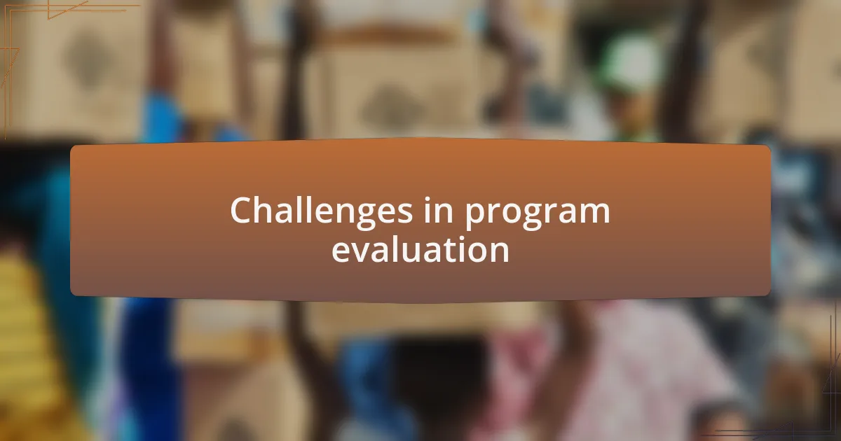 Challenges in program evaluation