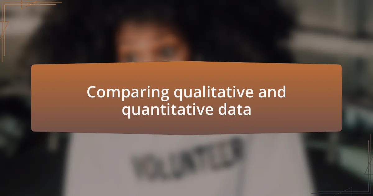 Comparing qualitative and quantitative data