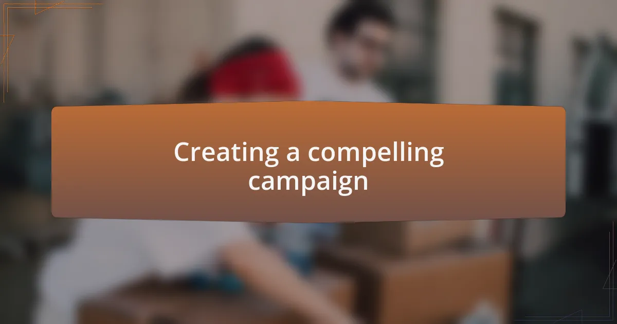 Creating a compelling campaign