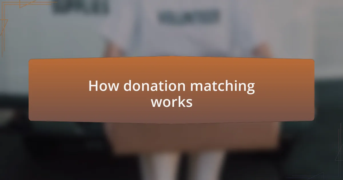 How donation matching works