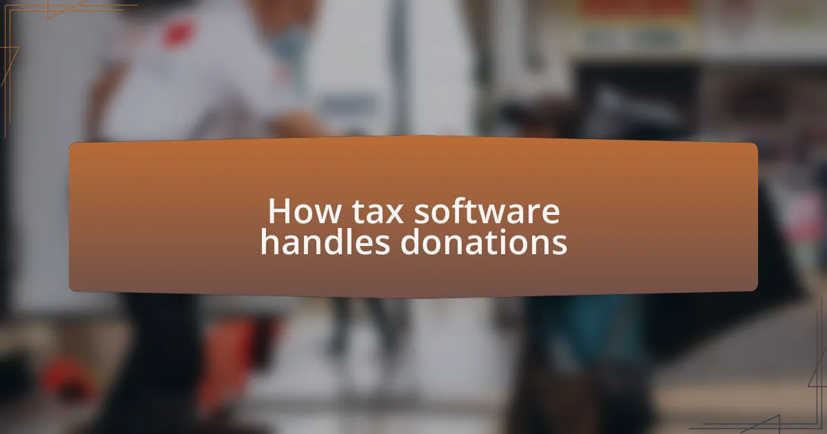 How tax software handles donations
