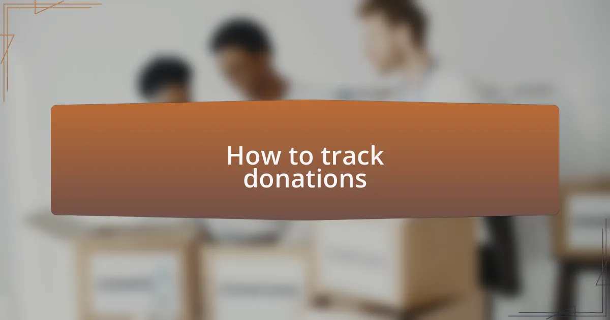 How to track donations