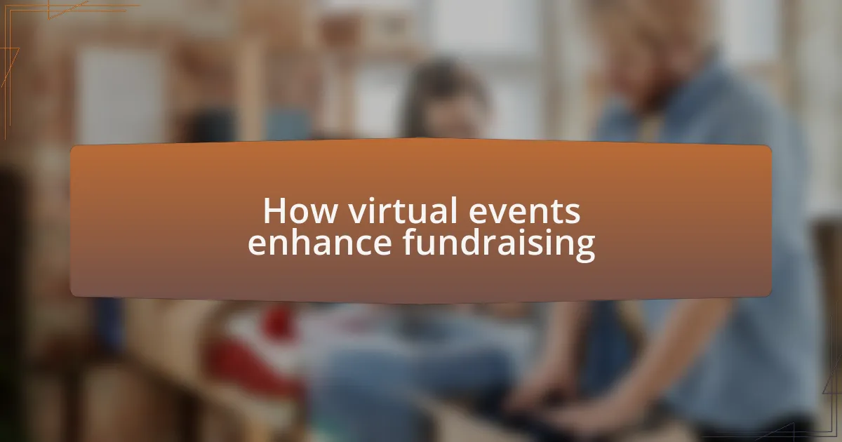 How virtual events enhance fundraising