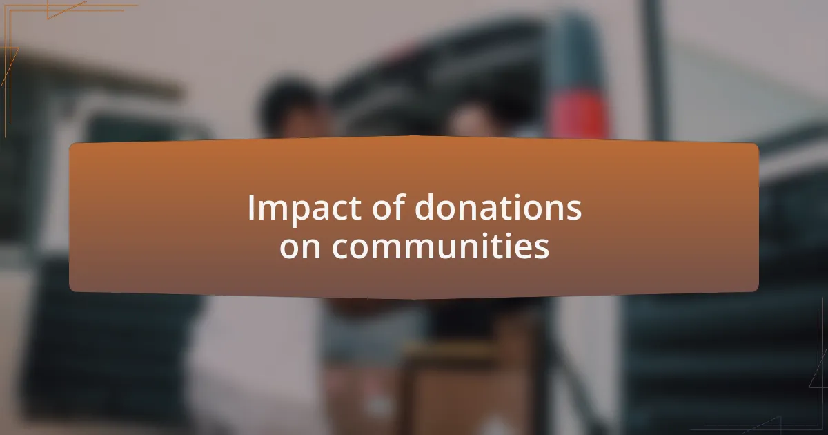 Impact of donations on communities