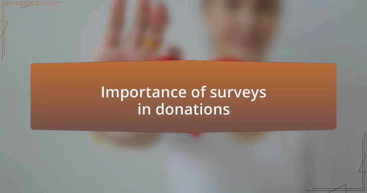 Importance of surveys in donations