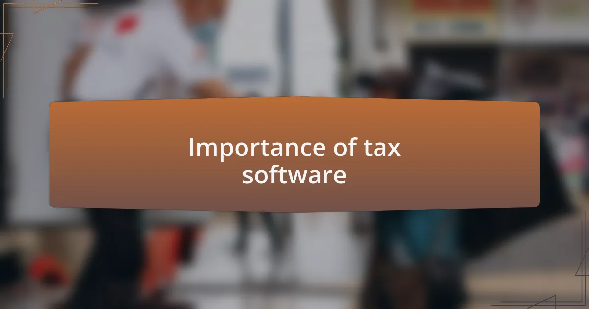 Importance of tax software