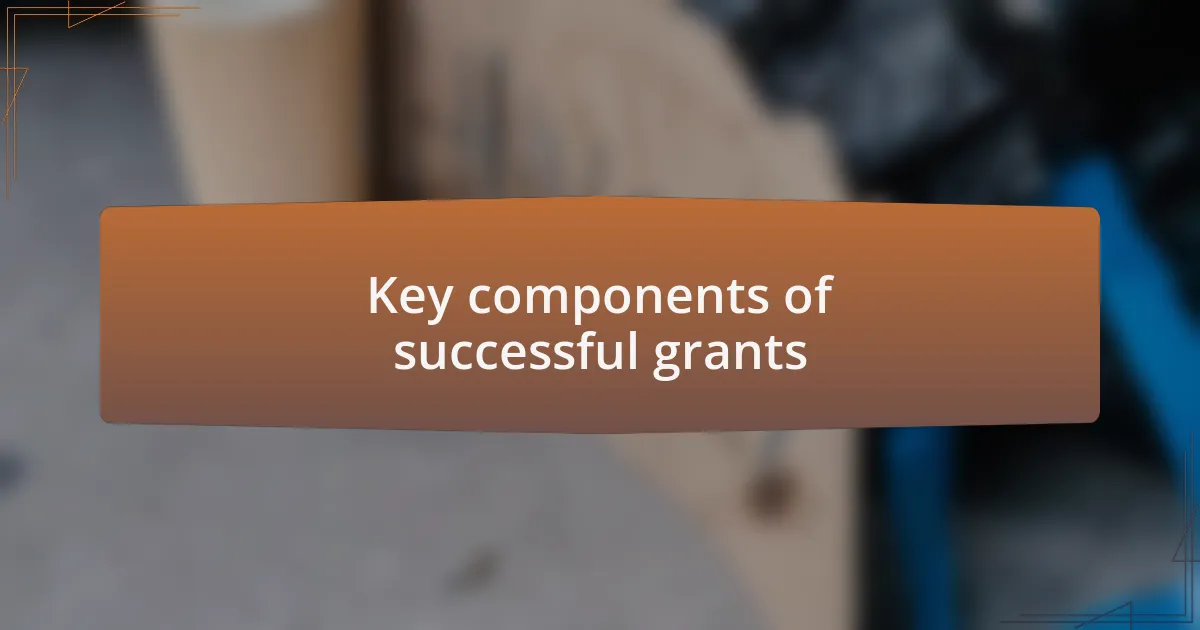 Key components of successful grants