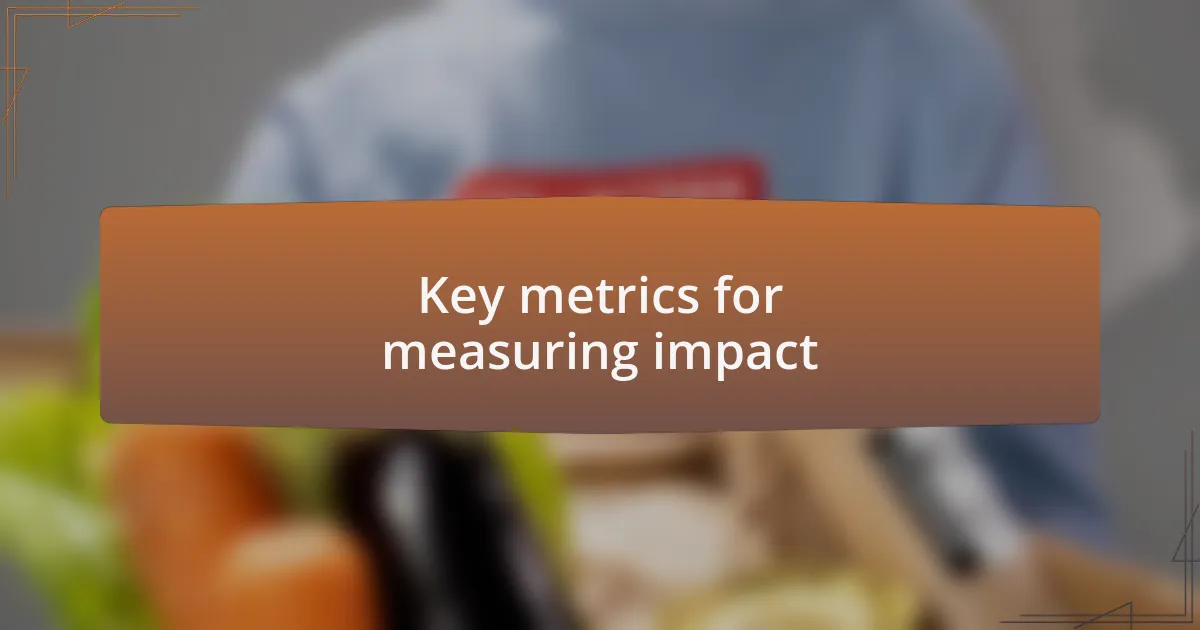 Key metrics for measuring impact