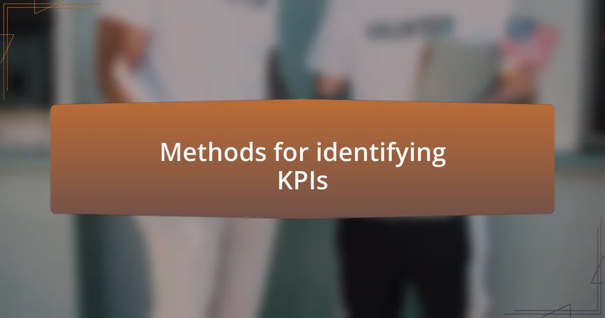 Methods for identifying KPIs