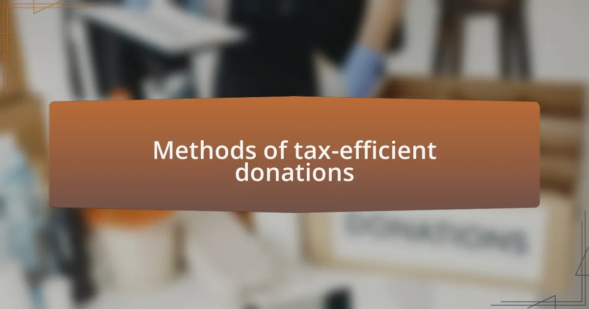 Methods of tax-efficient donations