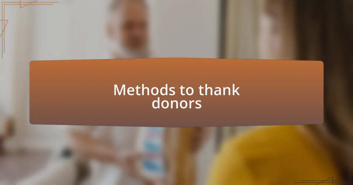 Methods to thank donors