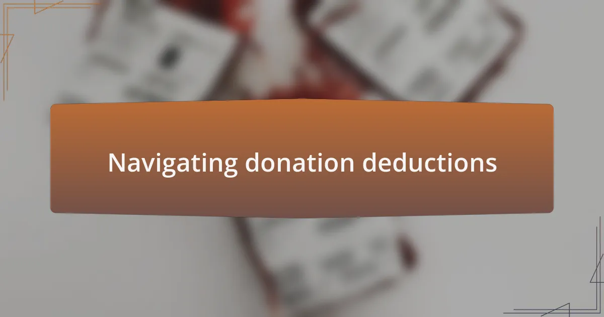Navigating donation deductions
