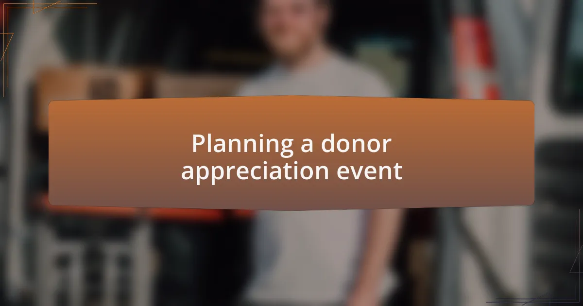 Planning a donor appreciation event