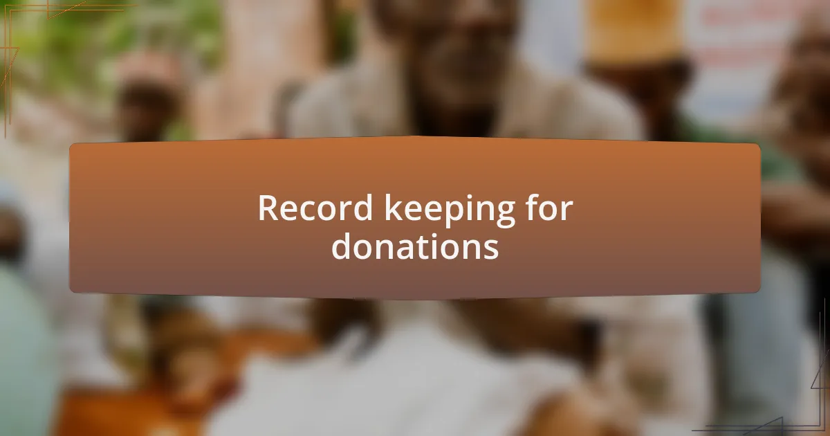 Record keeping for donations