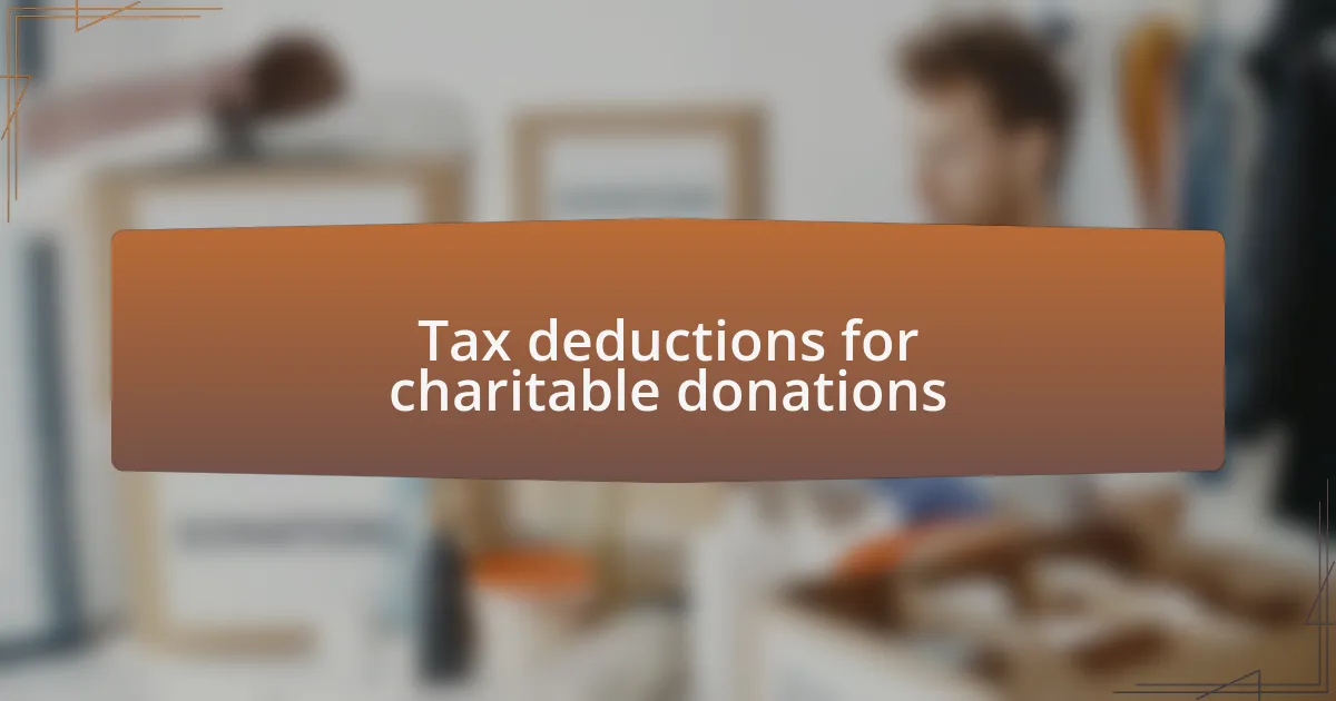 Tax deductions for charitable donations