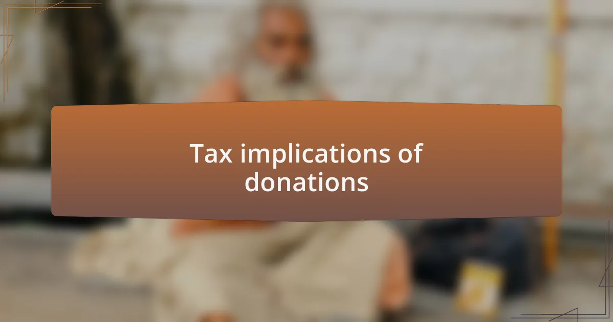 Tax implications of donations
