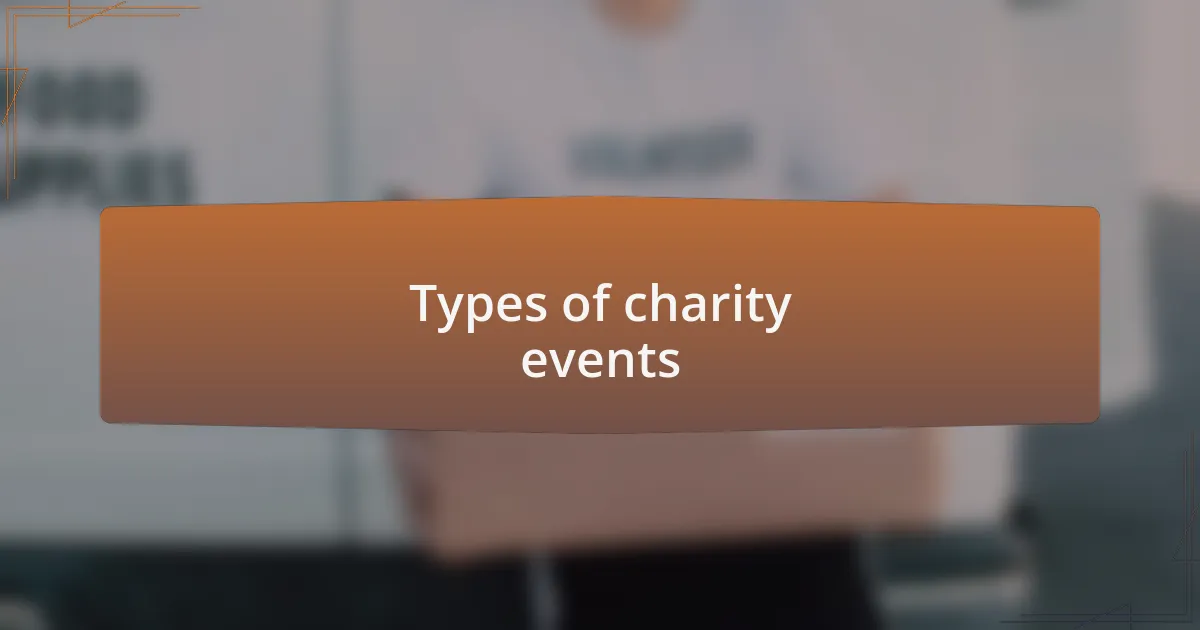 Types of charity events