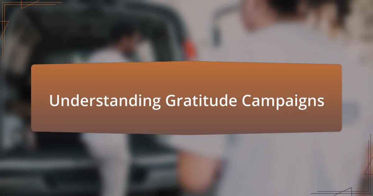 Understanding Gratitude Campaigns
